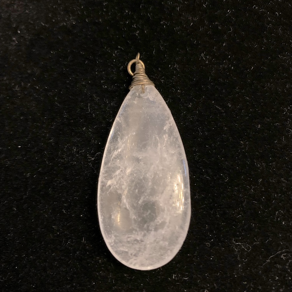 Natural crystal quartz pendant